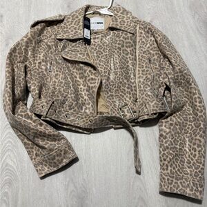 Fashion Nova Tan Leopard Leather Jacket